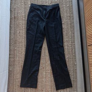 Theory High-Waist Straight-Leg Pant in Striped Stretch Wool